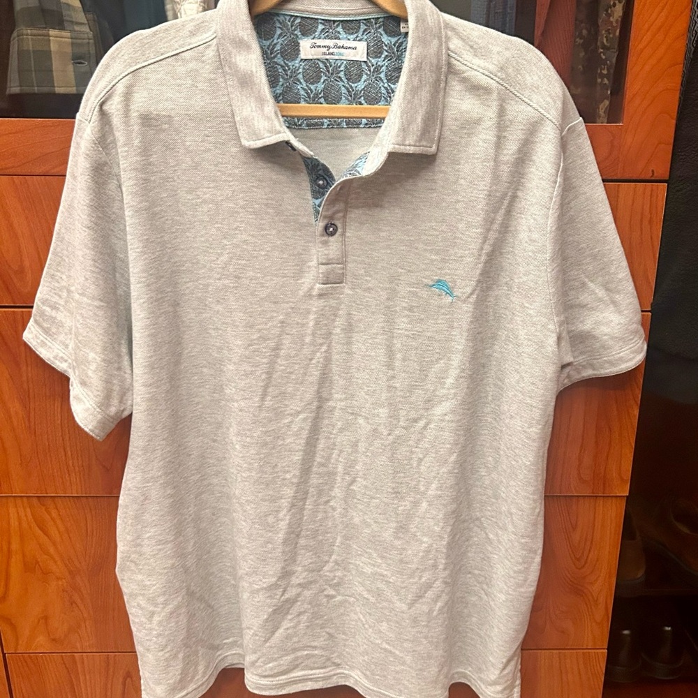 Tommy Bahama Gray Polo Classic Casual Shirt